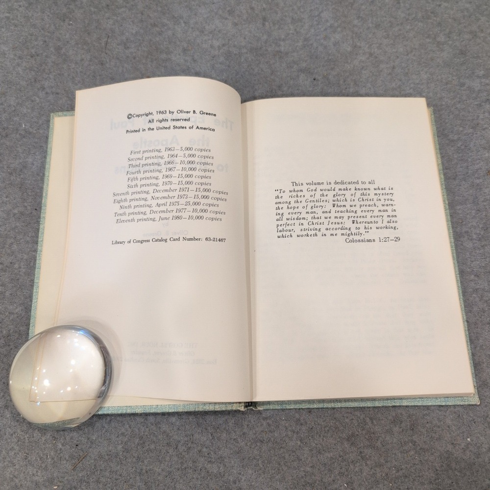 The Epistle of Paul the Apostle to the Colossians Oliver B Greene Hardcover 1980 - Picture 4 of 4